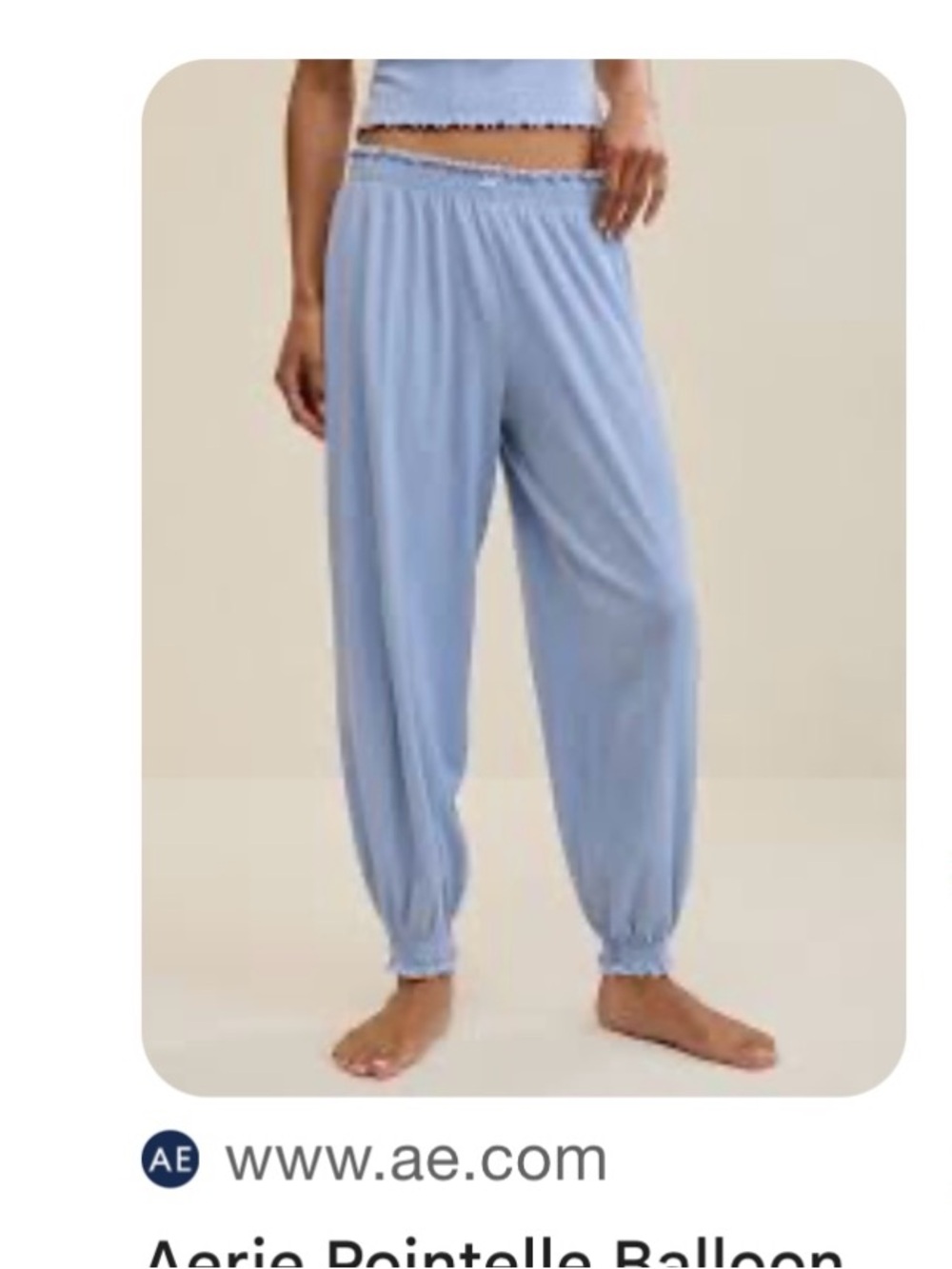 New Aerie Pointelle Balloon Women XS Pajama Pants